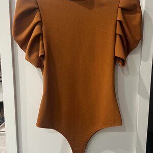 Women's Brown and Tan Bodysuit